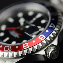 Steinhart Watches Duikhorloges 42 Mm^Ocean One Gmt Blauw-Rood Duikhorloge