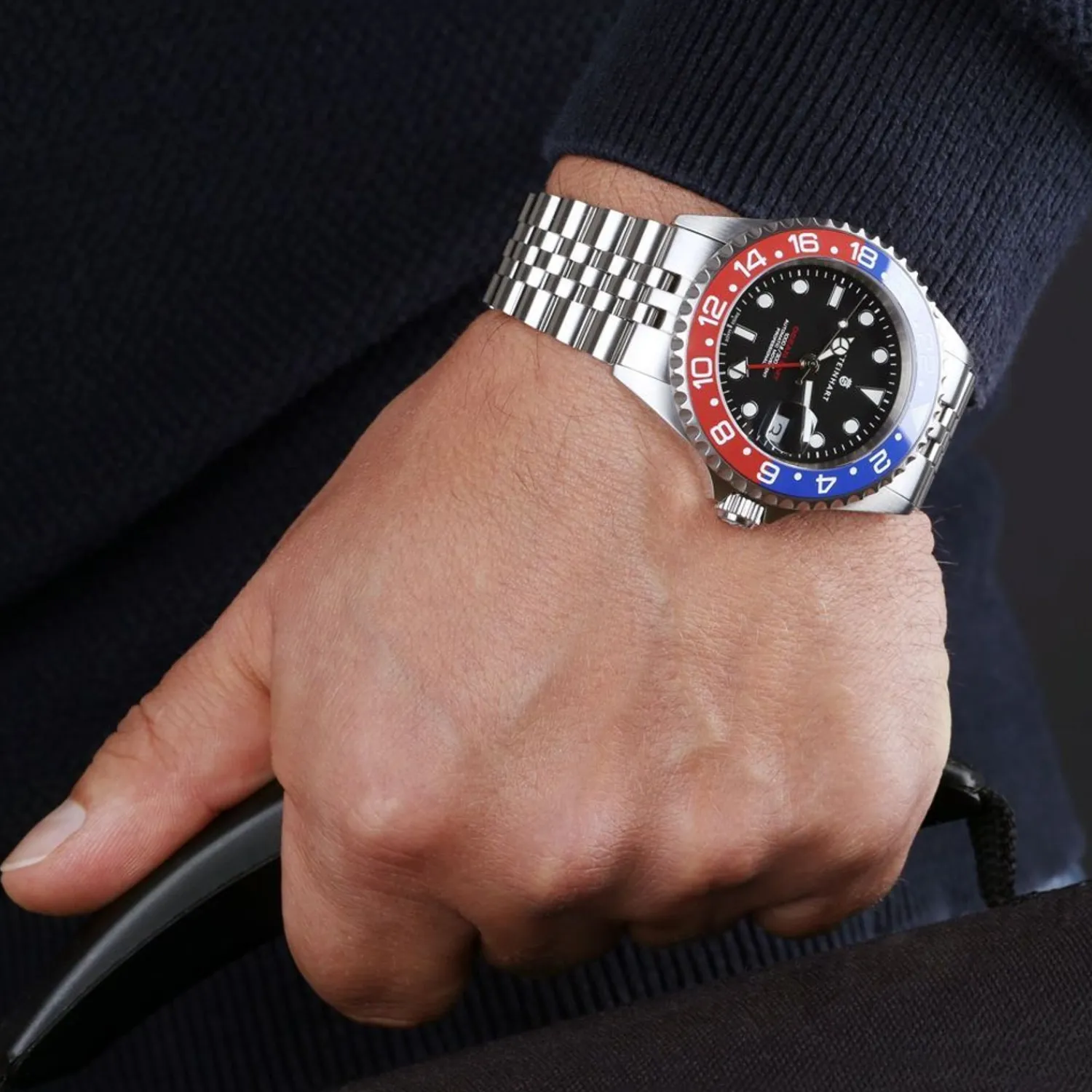 Steinhart Watches Duikhorloges 42 Mm^Ocean One Gmt Blauw-Rood. 2 Keramisch Duikhorloge