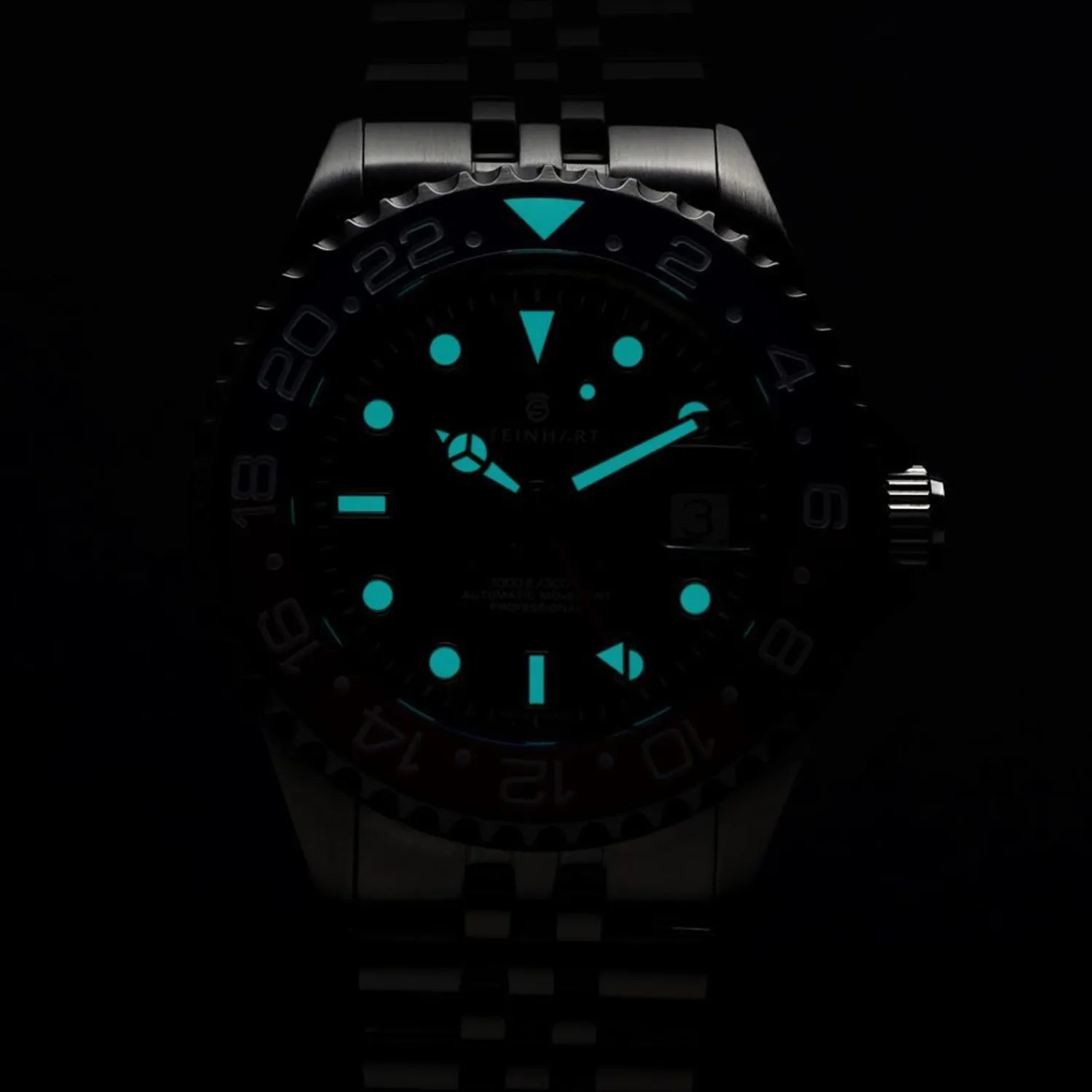 Steinhart Watches Duikhorloges 42 Mm^Ocean One Gmt Blauw-Rood. 2 Keramisch Duikhorloge