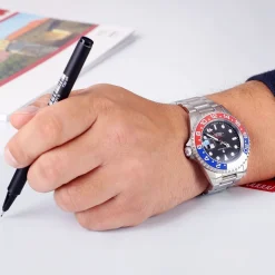 Steinhart Watches Duikhorloges 42 Mm^Ocean One Gmt Blauw-Rood Keramiek Duikhorloge
