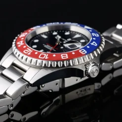 Steinhart Watches Duikhorloges 42 Mm^Ocean One Gmt Blauw-Rood Keramiek Duikhorloge