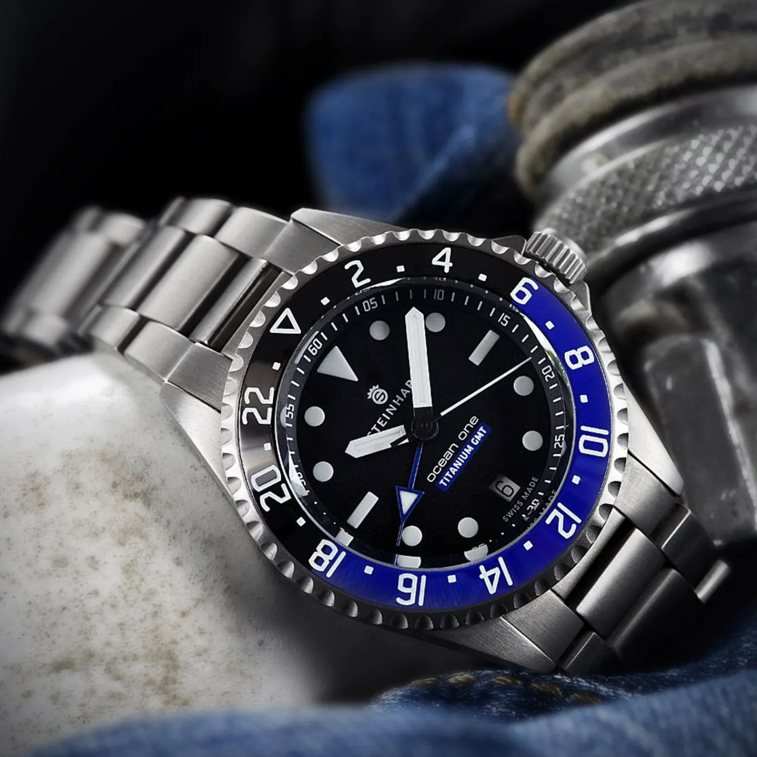 Steinhart Watches Premium Lijn^Ocean One Gmt Titan Premium Keramiek
