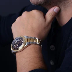 Steinhart Watches Duikhorloges 42 Mm^Ocean One Gmt Tweekleurig Chocoladekleurig Duikhorloge