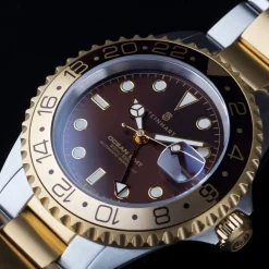 Steinhart Watches Duikhorloges 42 Mm^Ocean One Gmt Tweekleurig Chocoladekleurig Duikhorloge