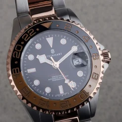 Steinhart Watches Duikhorloges 42 Mm^Ocean One Gmt Tweekleurig Zwart/Kaki Duikhorloge
