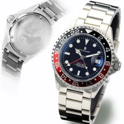 Steinhart Watches Duikhorloges 42 Mm^Ocean One Gmt Zwart-Rood Duikhorloge