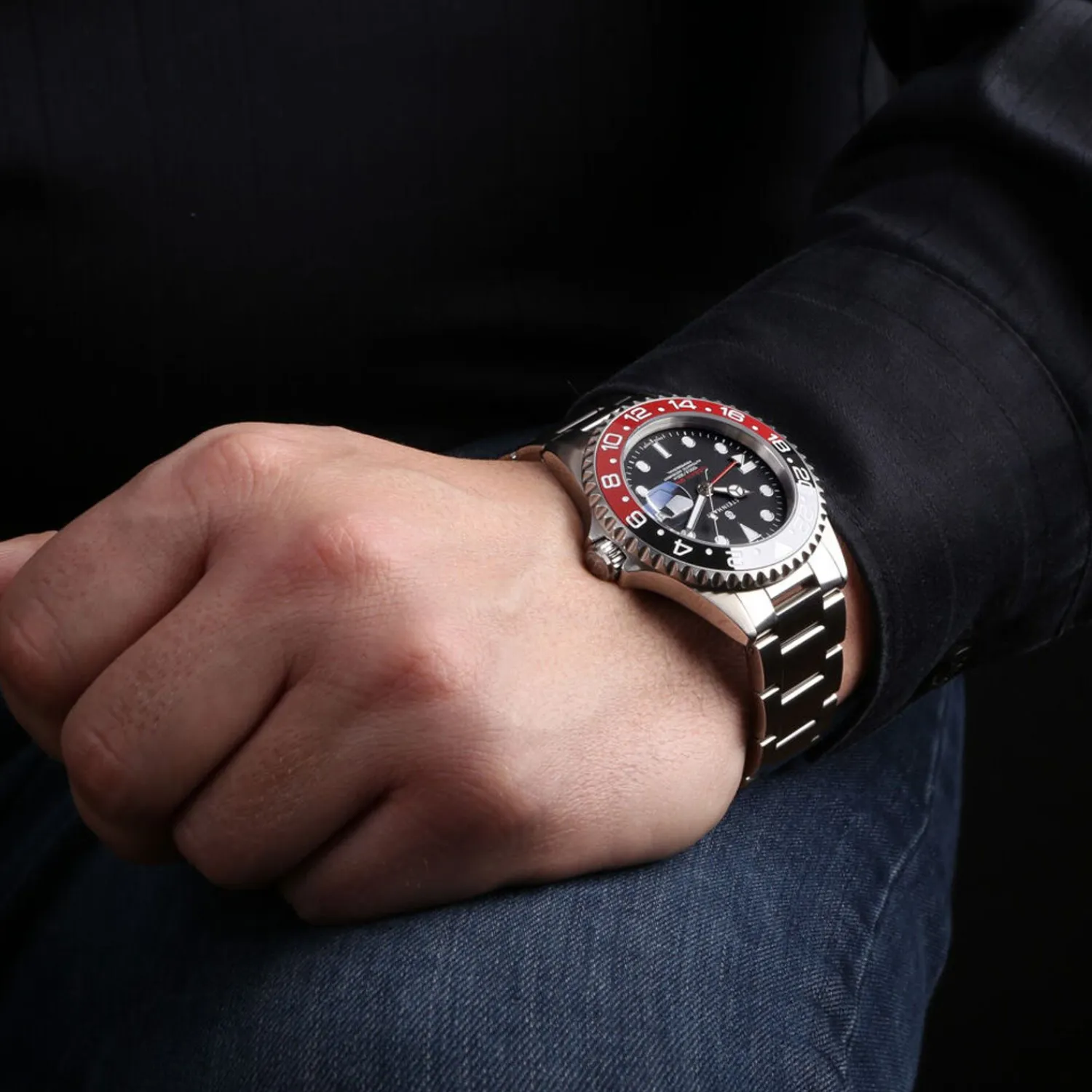 Steinhart Watches Duikhorloges 42 Mm^Ocean One Gmt Zwart-Rood Keramiek Duikhorloge