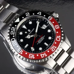 Steinhart Watches Duikhorloges 42 Mm^Ocean One Gmt Zwart-Rood Keramiek Duikhorloge