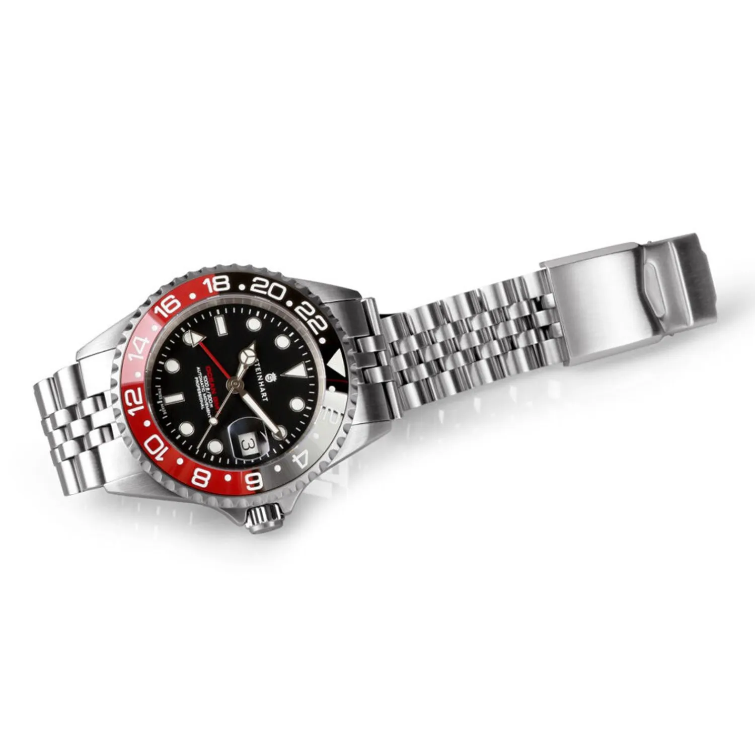 Steinhart Watches Duikhorloges 42 Mm^Ocean One Gmt Zwart-Rood. 2 Keramisch Duikhorloge