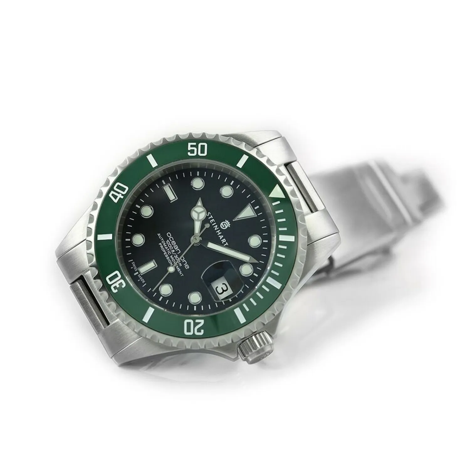 Steinhart Watches Duikhorloges 42 Mm^Ocean One Groen Keramiek Duikhorloge