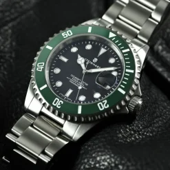 Steinhart Watches Duikhorloges 42 Mm^Ocean One Groen Keramiek Duikhorloge