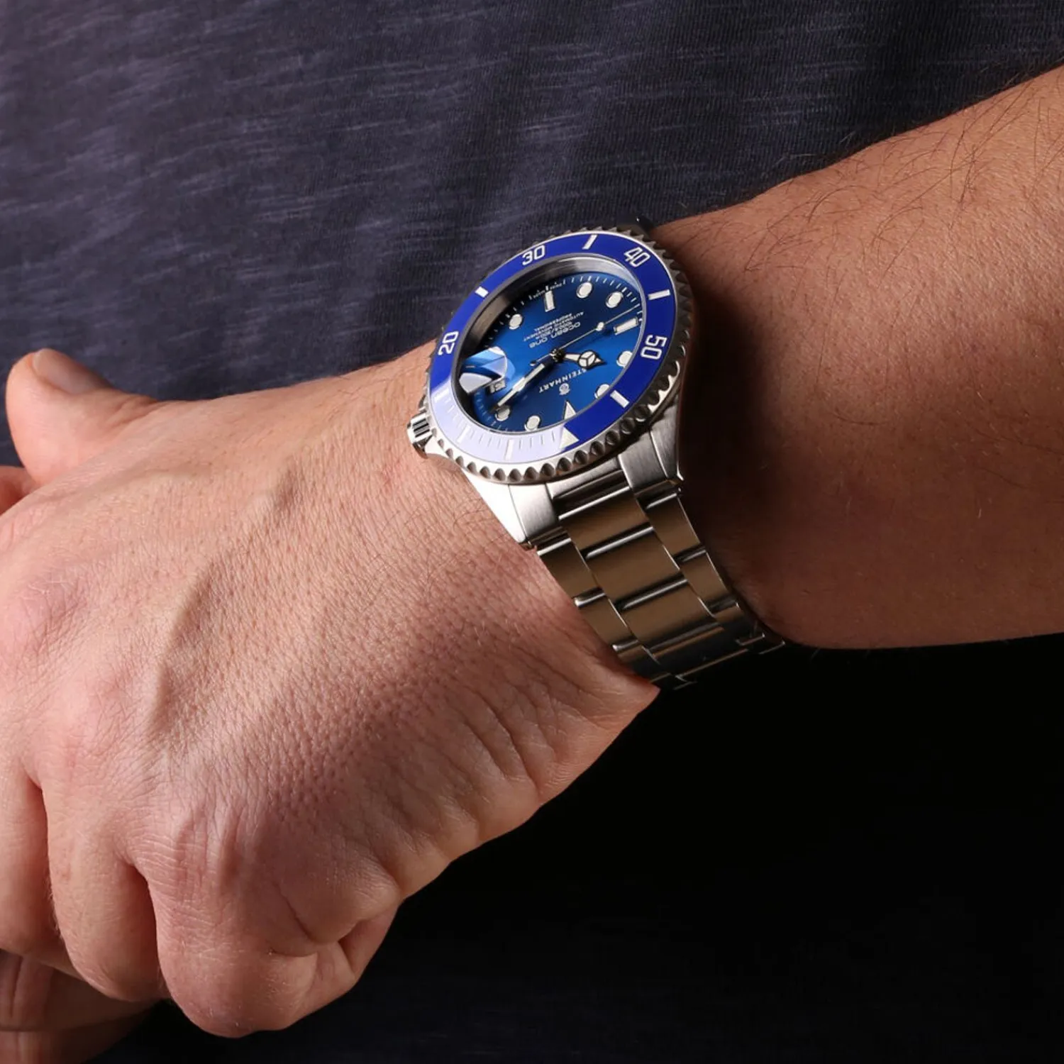 Steinhart Watches Premium Lijn^Ocean One Premium Duikhorloge Van Blauw Keramiek