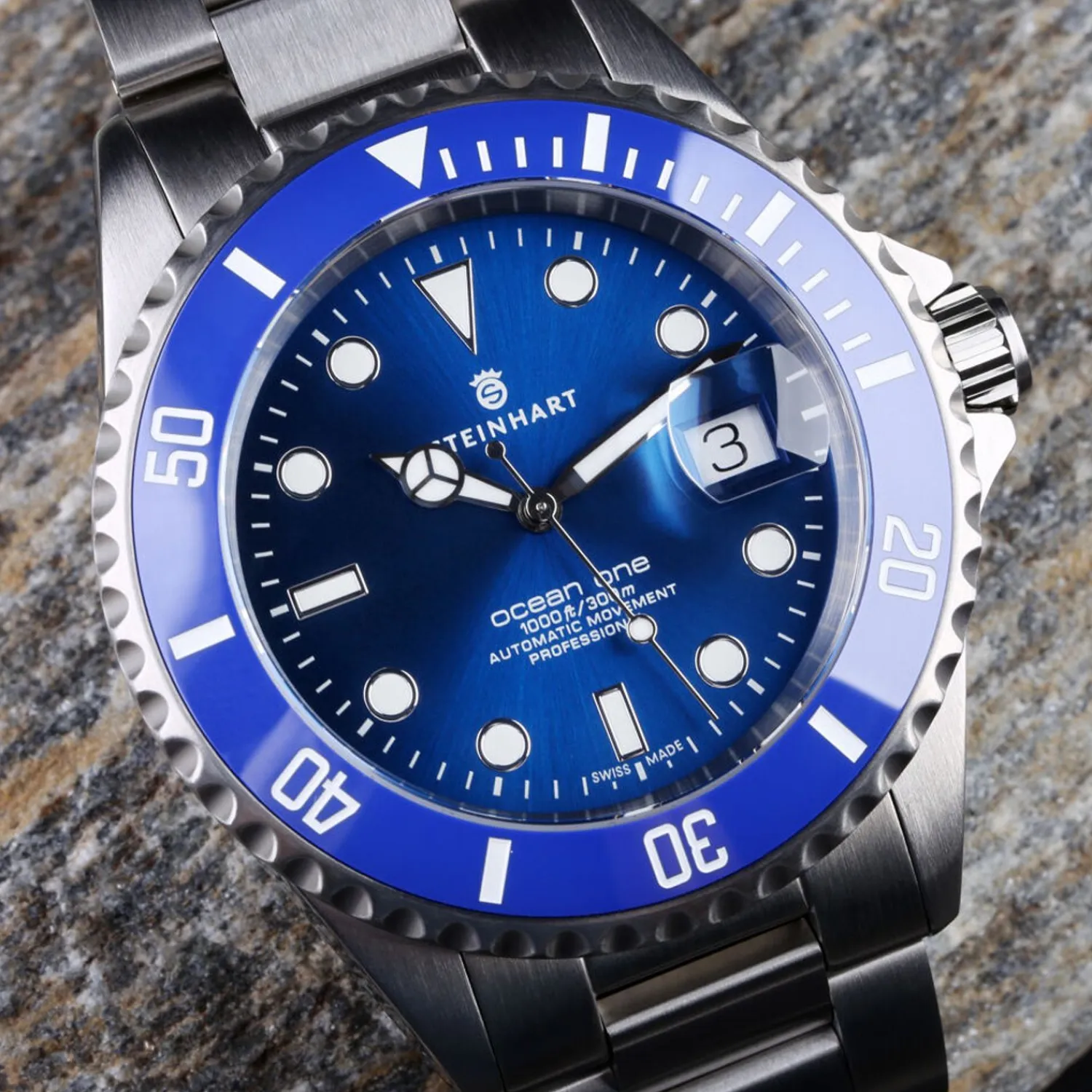 Steinhart Watches Premium Lijn^Ocean One Premium Duikhorloge Van Blauw Keramiek
