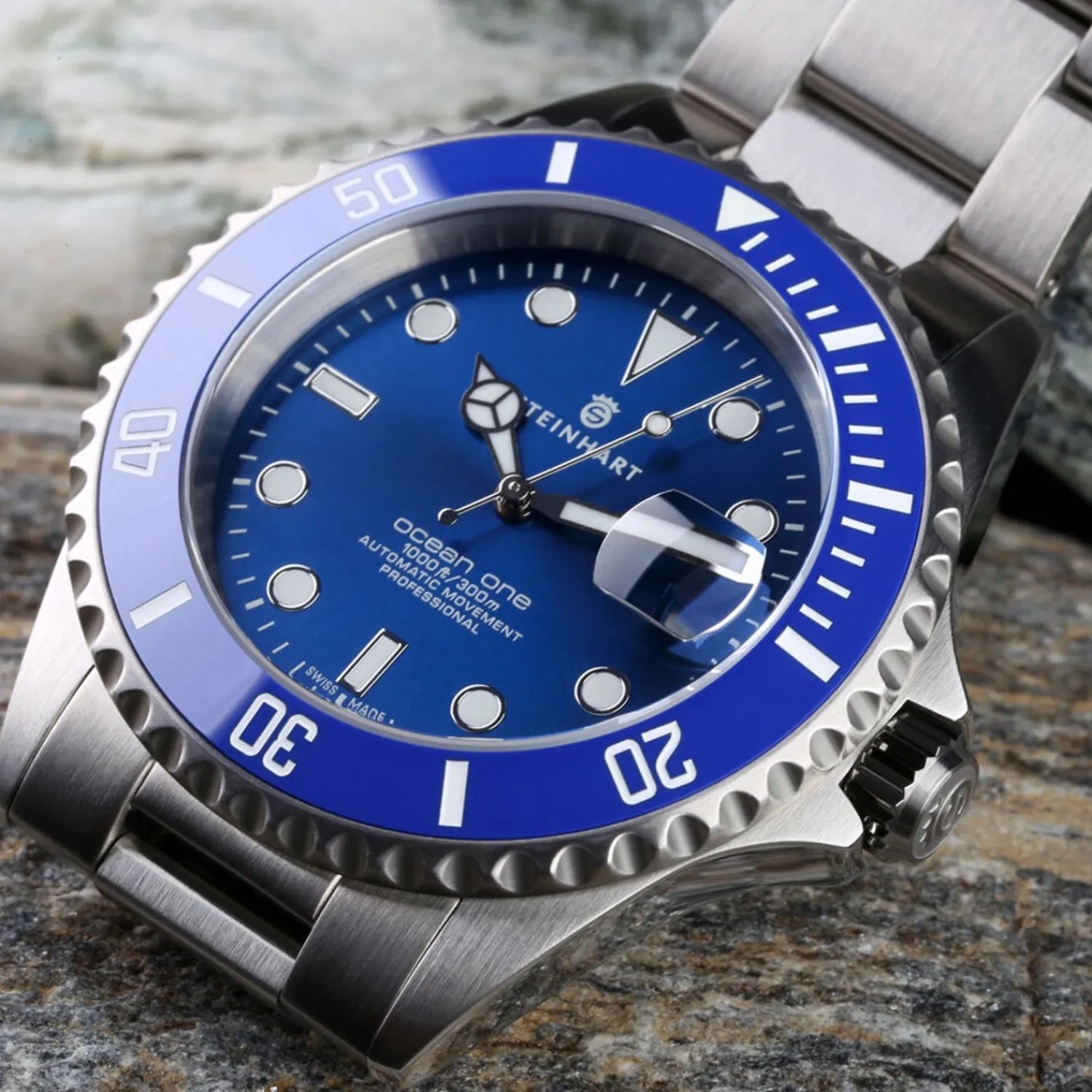 Steinhart Watches Premium Lijn^Ocean One Premium Duikhorloge Van Blauw Keramiek