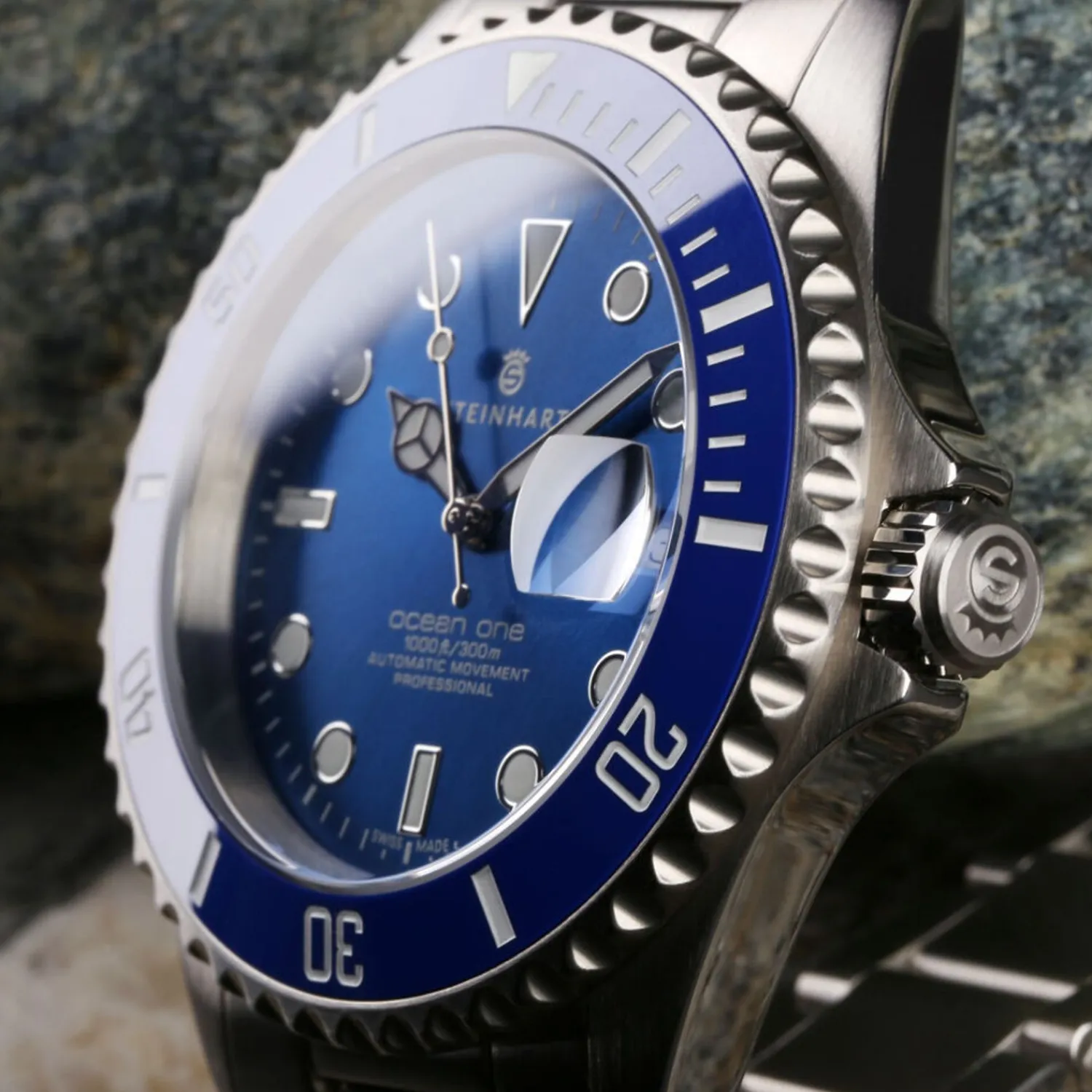 Steinhart Watches Duikhorloges 42 Mm^Ocean One Premium Duikhorloge Van Blauw Keramiek