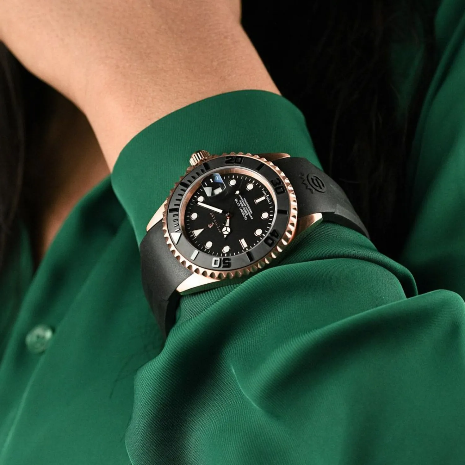 Steinhart Watches Duikhorloges 42 Mm^Ocean One Roze-Gouden Keramiek Duikhorloge