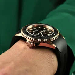 Steinhart Watches Duikhorloges 42 Mm^Ocean One Roze-Gouden Keramiek Duikhorloge