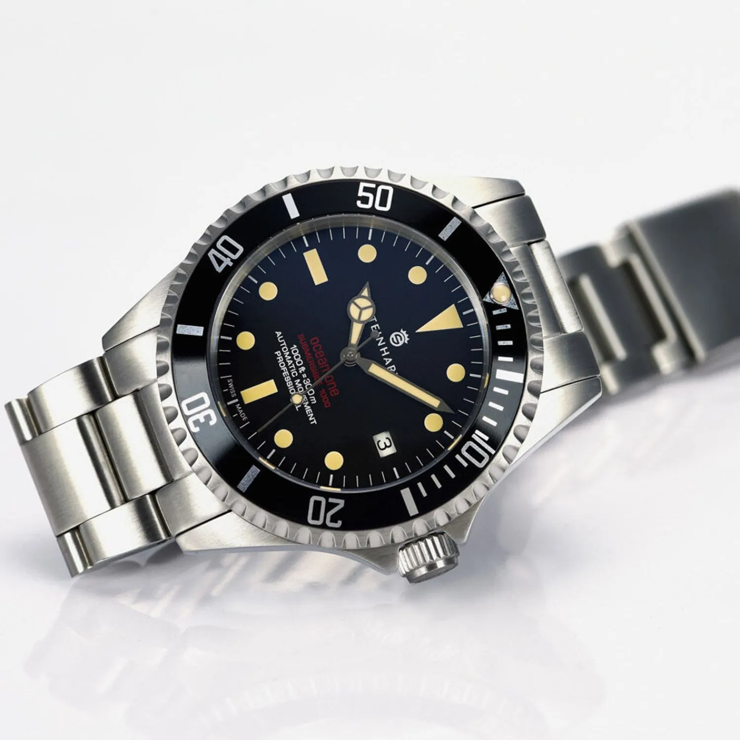 Steinhart Watches Duikhorloges 42 Mm^Ocean One Vintage Rood Duikhorloge