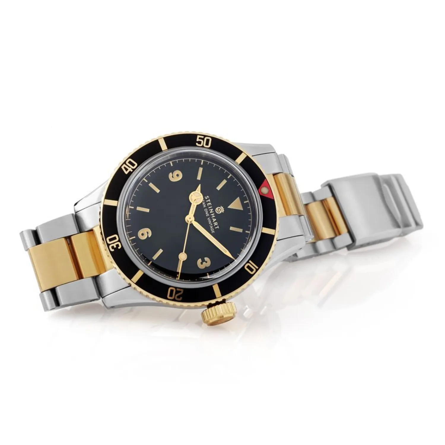 Steinhart Watches Duikhorloges 42 Mm^Ocean One Vintage Tweekleurig Duikhorloge
