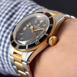 Steinhart Watches Duikhorloges 42 Mm^Ocean One Vintage Tweekleurig Duikhorloge
