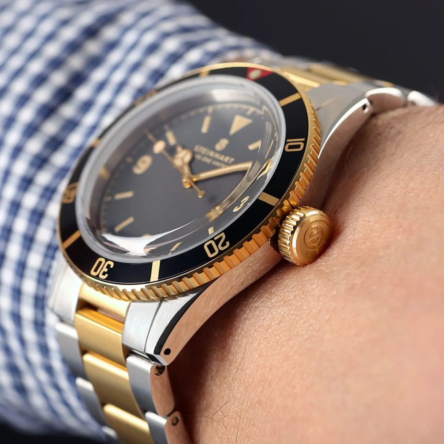 Steinhart Watches Duikhorloges 42 Mm^Ocean One Vintage Tweekleurig Duikhorloge