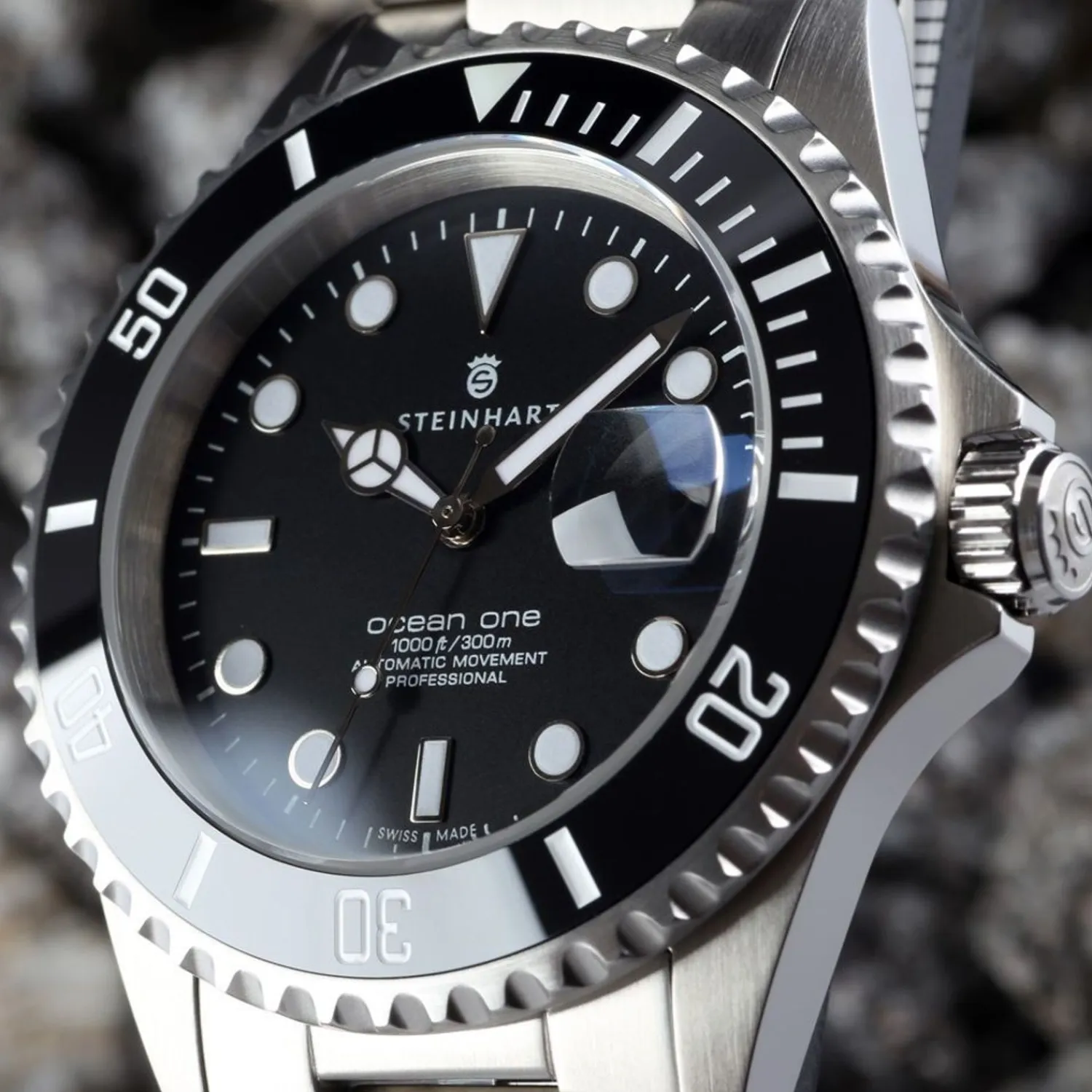 Steinhart Watches Duikhorloges 42 Mm^Ocean One Zwart Keramiek Duikhorloge