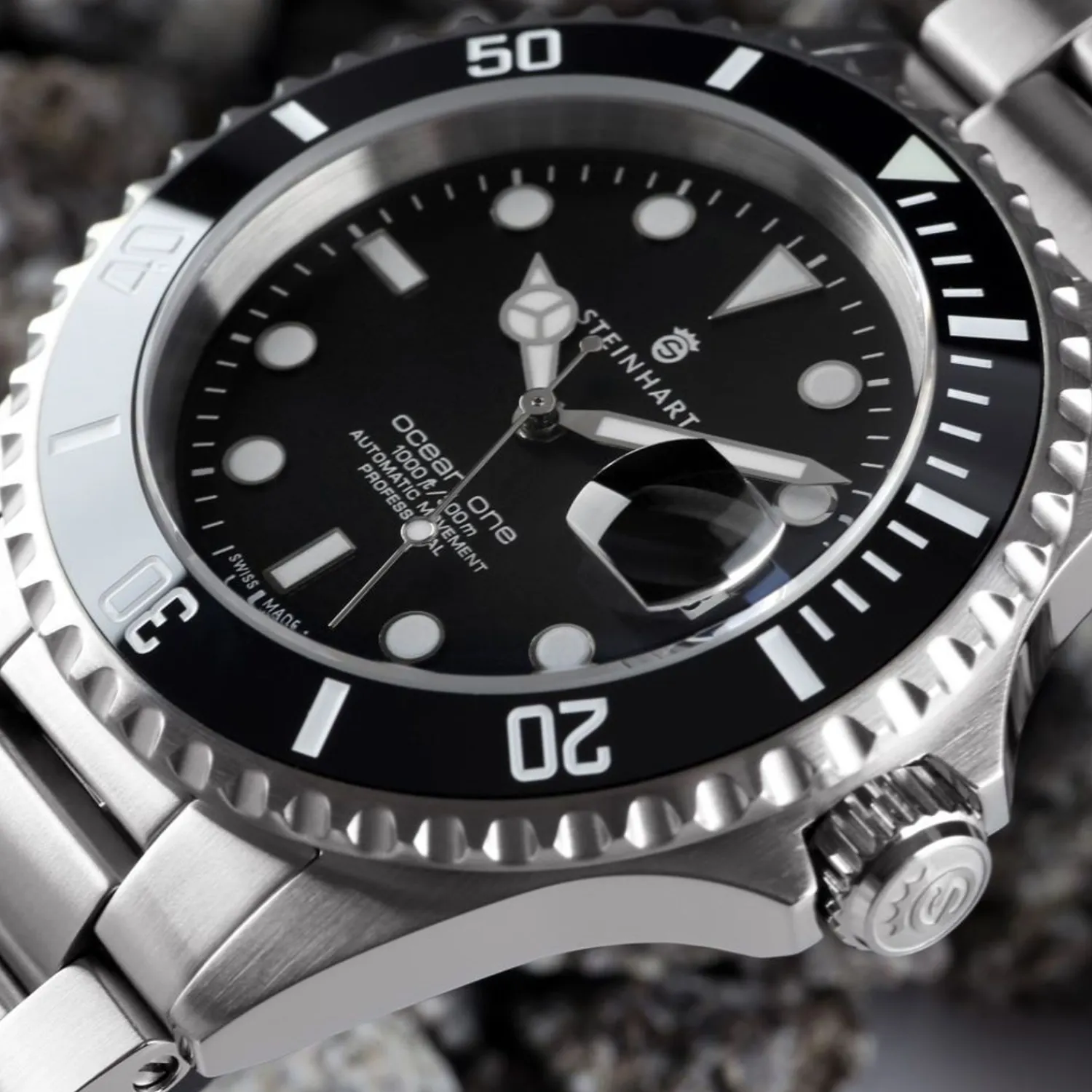 Steinhart Watches Duikhorloges 42 Mm^Ocean One Zwart Keramiek Duikhorloge