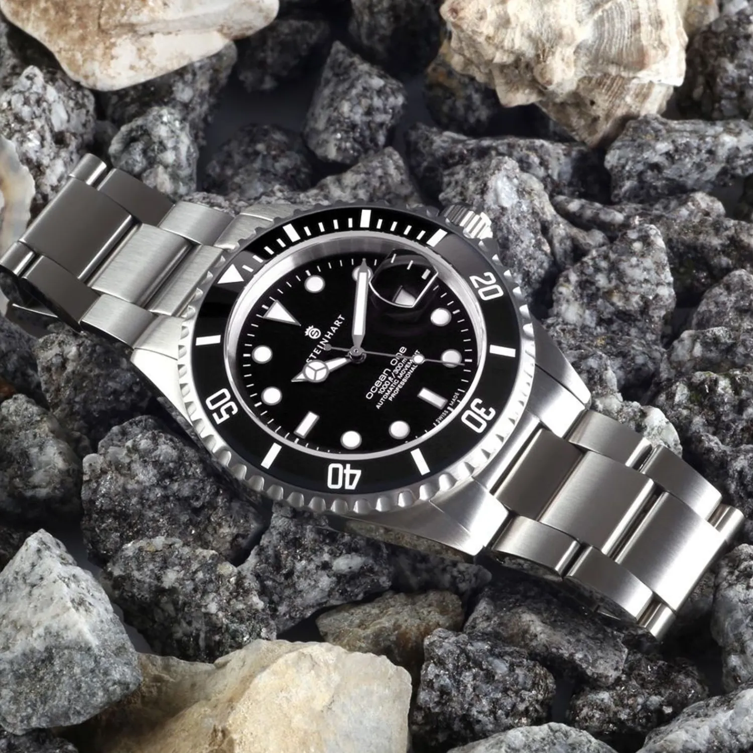 Steinhart Watches Duikhorloges 42 Mm^Ocean One Zwart Keramiek Duikhorloge