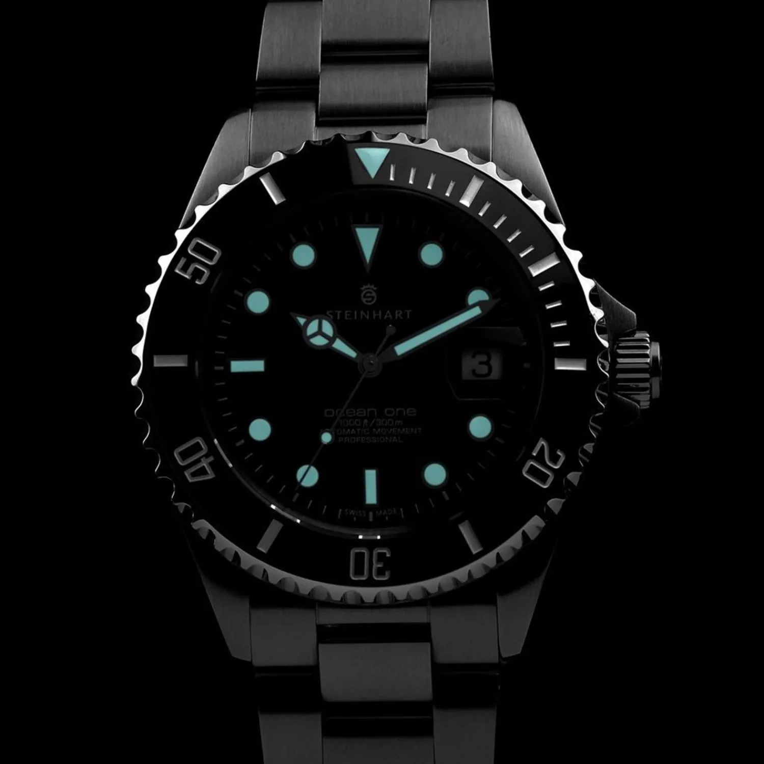 Steinhart Watches Duikhorloges 42 Mm^Ocean One Zwart Keramiek Duikhorloge