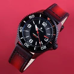 Steinhart Watches Duikhorloges 42 Mm^Ocean 2 Premium Carbon Rood Duikhorloge