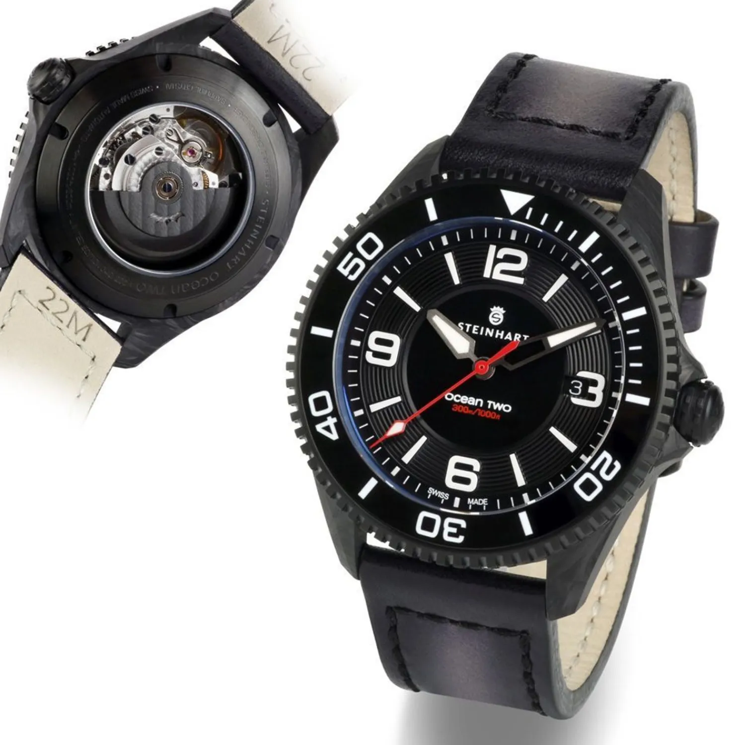 Steinhart Watches Duikhorloges 42 Mm^Ocean 2 Premium Koolstofzwart Duikhorloge