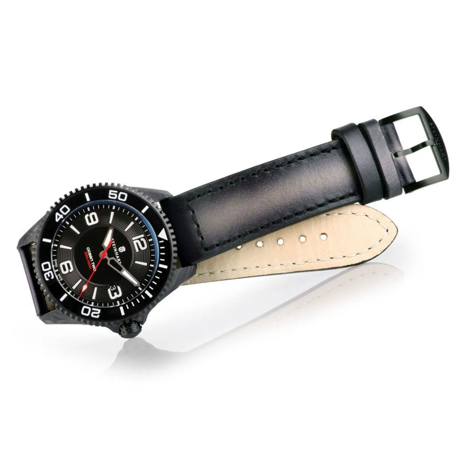 Steinhart Watches Duikhorloges 42 Mm^Ocean 2 Premium Koolstofzwart Duikhorloge