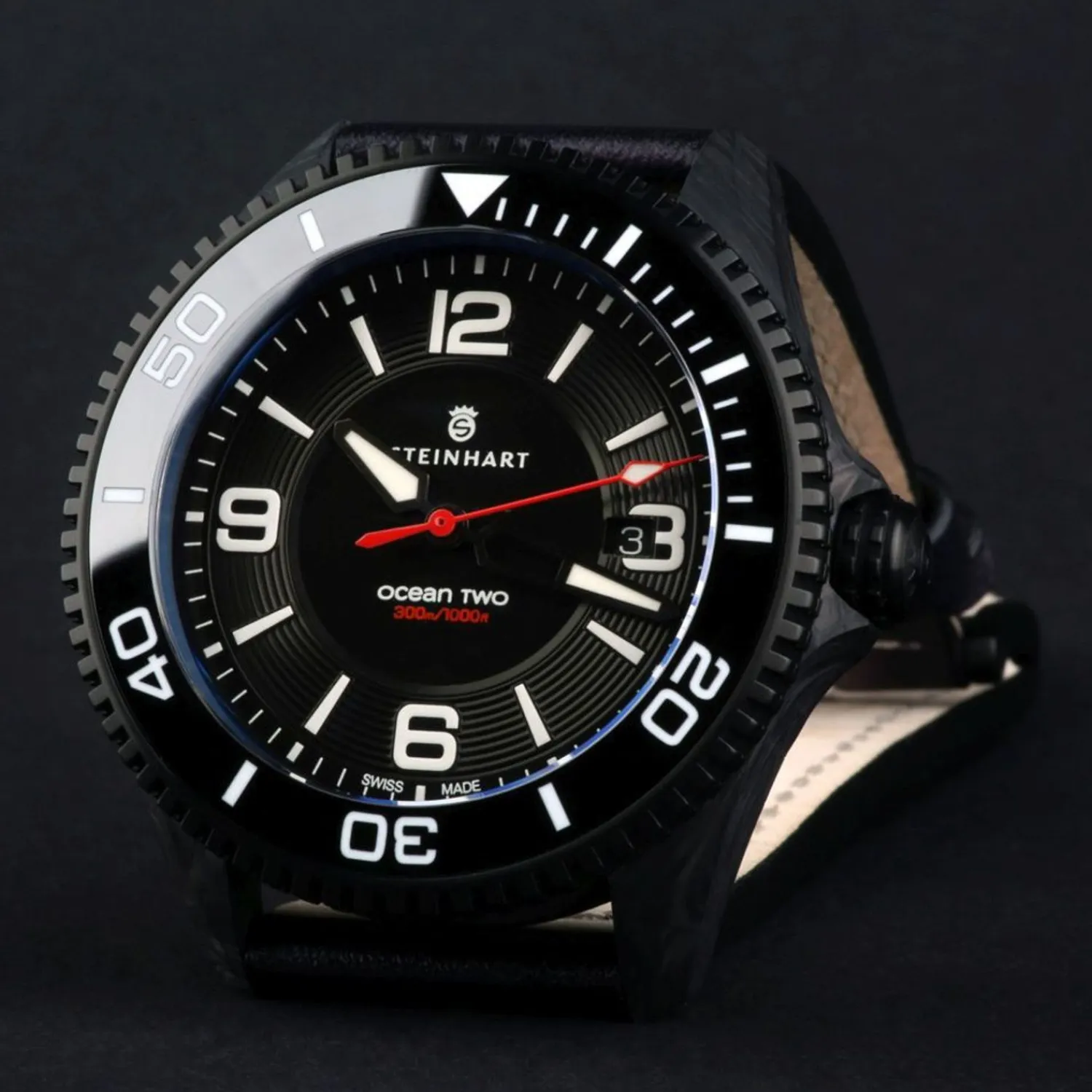 Steinhart Watches Duikhorloges 42 Mm^Ocean 2 Premium Koolstofzwart Duikhorloge