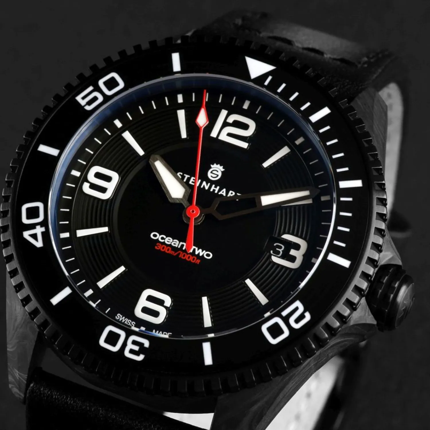 Steinhart Watches Duikhorloges 42 Mm^Ocean 2 Premium Koolstofzwart Duikhorloge