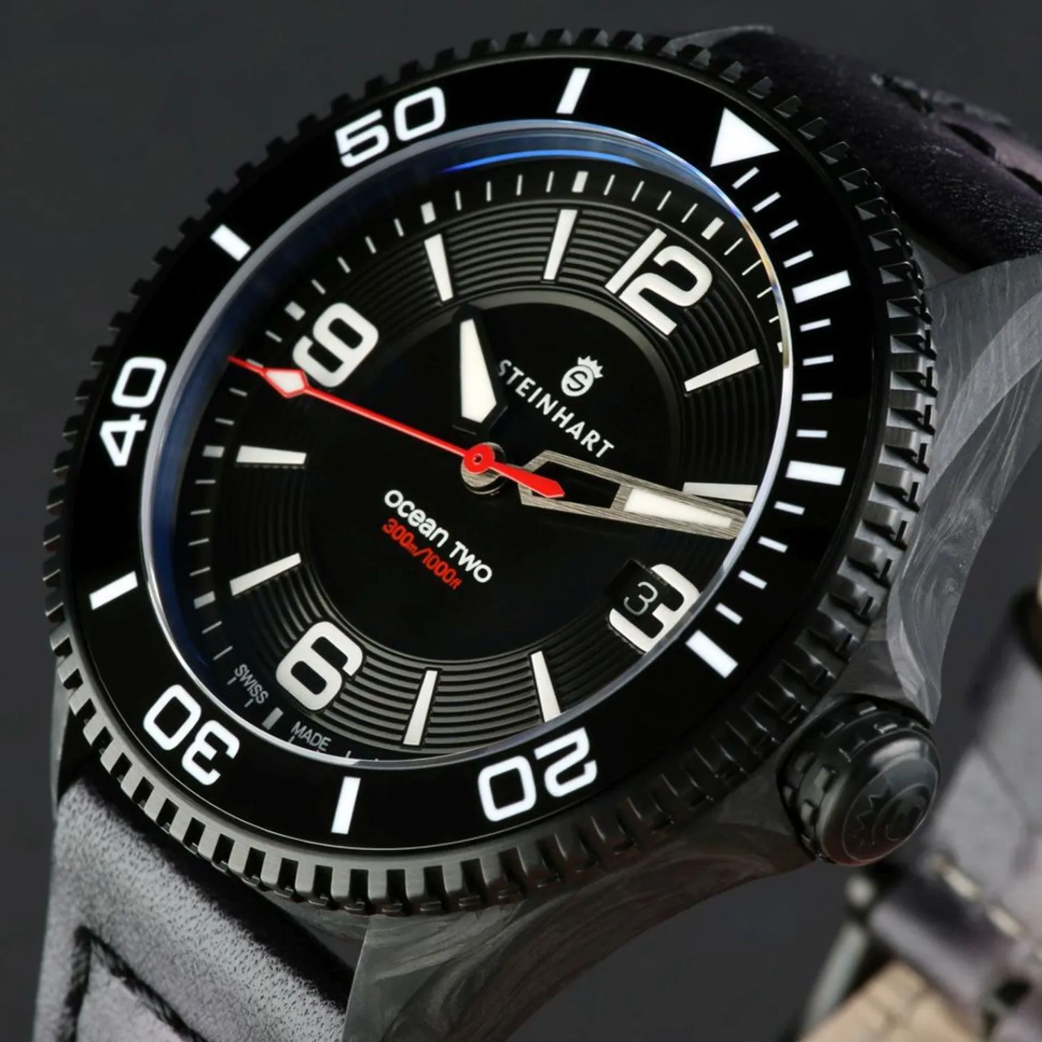 Steinhart Watches Duikhorloges 42 Mm^Ocean 2 Premium Koolstofzwart Duikhorloge