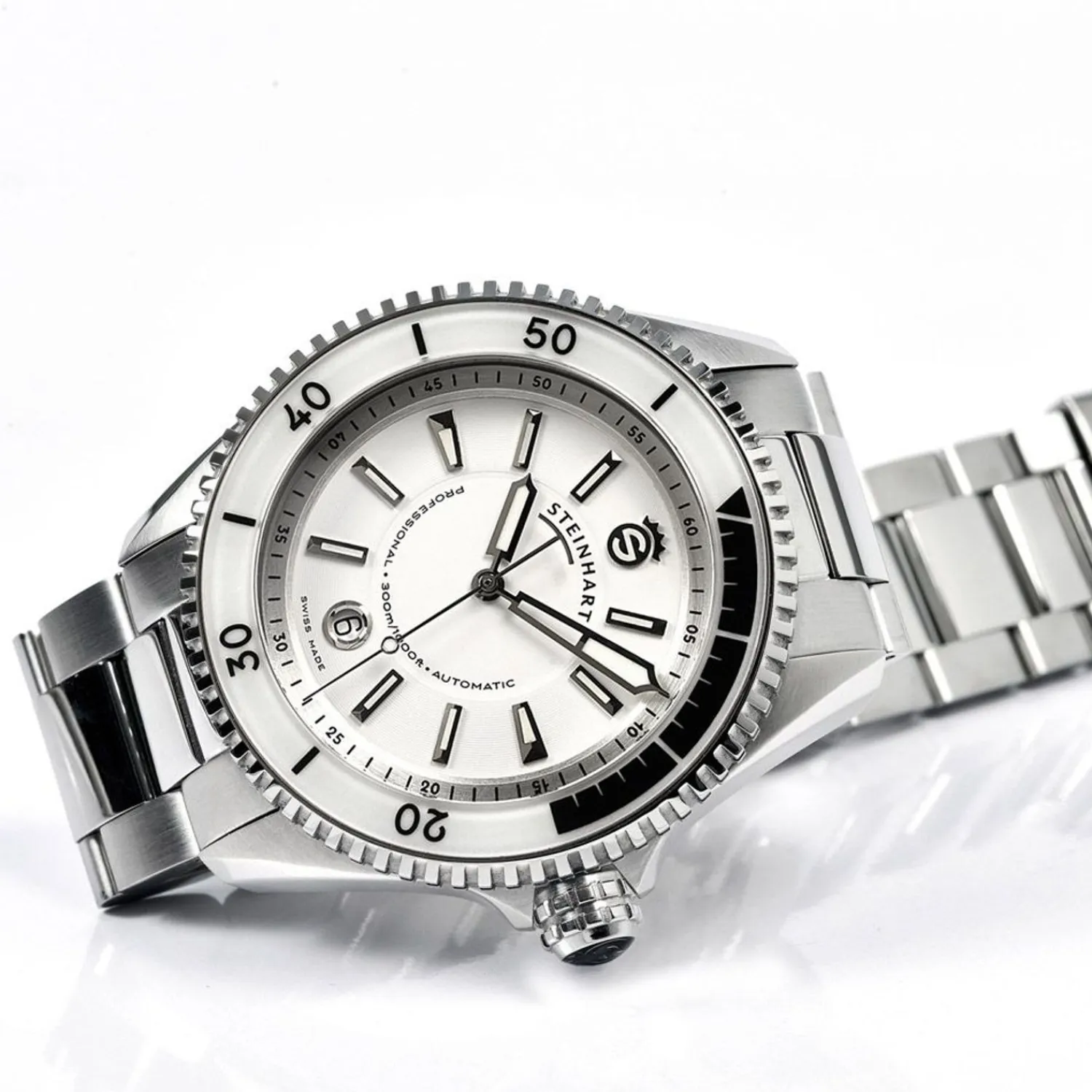 Steinhart Watches Duikhorloges 42 Mm^Ocean 2 Premium Wit Duikhorloge