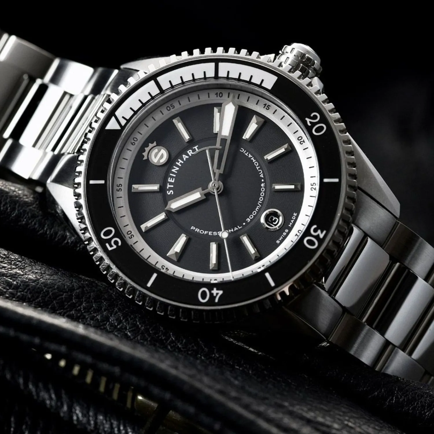 Steinhart Watches Premium Lijn^Ocean 2 Premium Zwart Duikhorloge