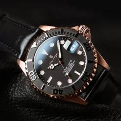 Steinhart Watches Duikhorloges 39 Mm^Ocean 39 Roze-Gouden Keramiek Duikhorloge