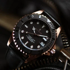 Steinhart Watches Duikhorloges 39 Mm^Ocean 39 Roze-Gouden Keramiek Duikhorloge