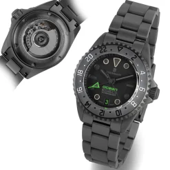 Steinhart Watches Duikhorloges 39 Mm^Ocean 39 Titanium Gmt Phantom Groen