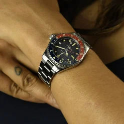 Steinhart Watches Duikhorloges 39 Mm^Ocean 39 Vintage Gmt Premium Blauw-Rood Keramiek Duikhorloge