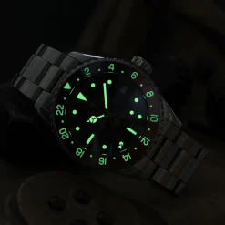 Steinhart Watches Duikhorloges 39 Mm^Ocean 39 Vintage Gmt Premium Blauw-Rood Keramiek Duikhorloge