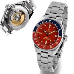 Steinhart Watches Duikhorloges 39 Mm^Ocean 39 Vintage Gmt Premium Rood Keramiek Duikhorloge