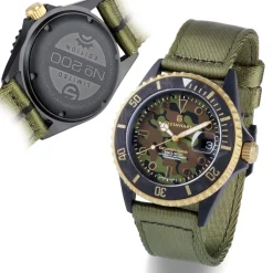 Steinhart Watches Duikhorloges 39 Mm^Ocean 39 Zwart Militair Camouflageduikhorloge