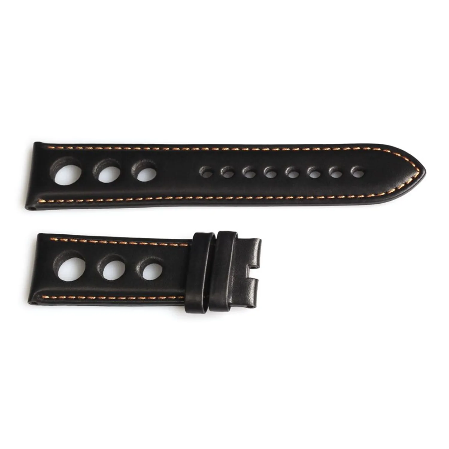 Steinhart Watches Bandjes 24 Mm^Racing Band Zwart Met Contraststiksel Oranje, Maat S