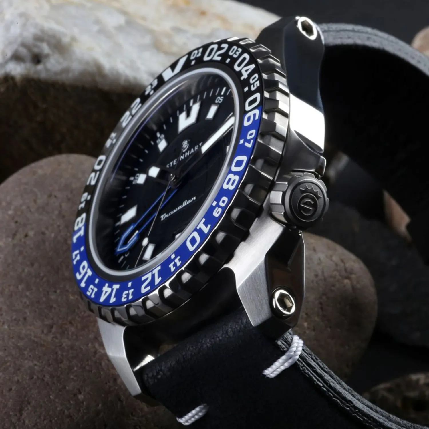 Steinhart Watches Duikhorloges 44 Mm^Reiziger Gmt Blauw Duikhorloge