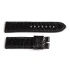 Steinhart Watches Bandjes 22 Mm^Riem Handgemaakte Lousiana Alligator Maat S Met Zwarte Stiksels