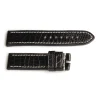 Steinhart Watches Bandjes 22 Mm^Riem Handgemaakte Lousiana Alligator Maat S Met Zwarte Stiksels