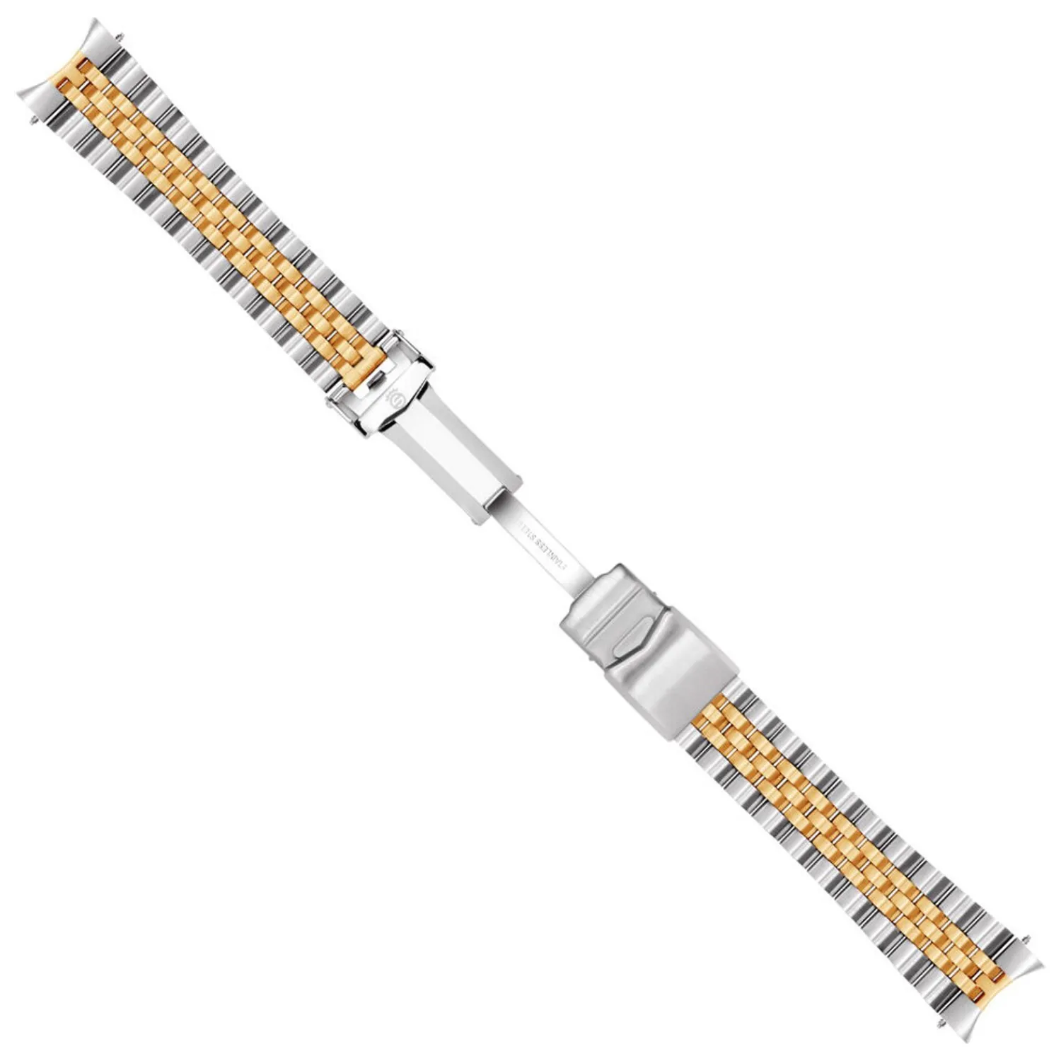 Steinhart Watches Metalen Armbanden^Roestvrij Stalen Armband 20X16 Mm Tweekleurig Gesatineerd 5 Schakels Voor Oceaan 39 Incl. Einde Koppelingen