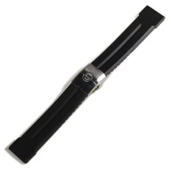 Steinhart Watches Rubberen Banden^Rubberen Band 24 Mm Zwart Met Inzetsluiting In Roestvrij Staal